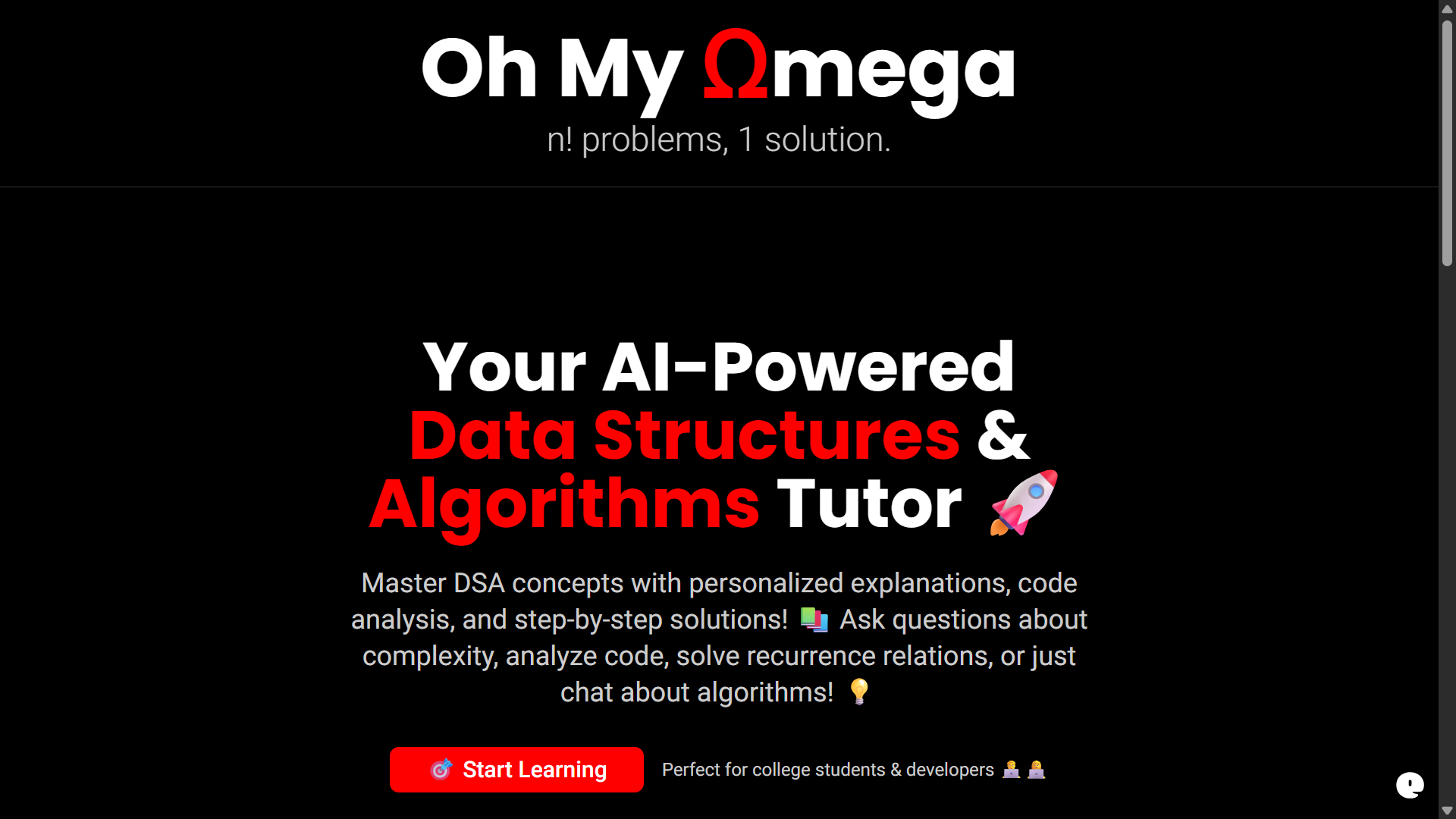 Oh My Omega - AI Tutor